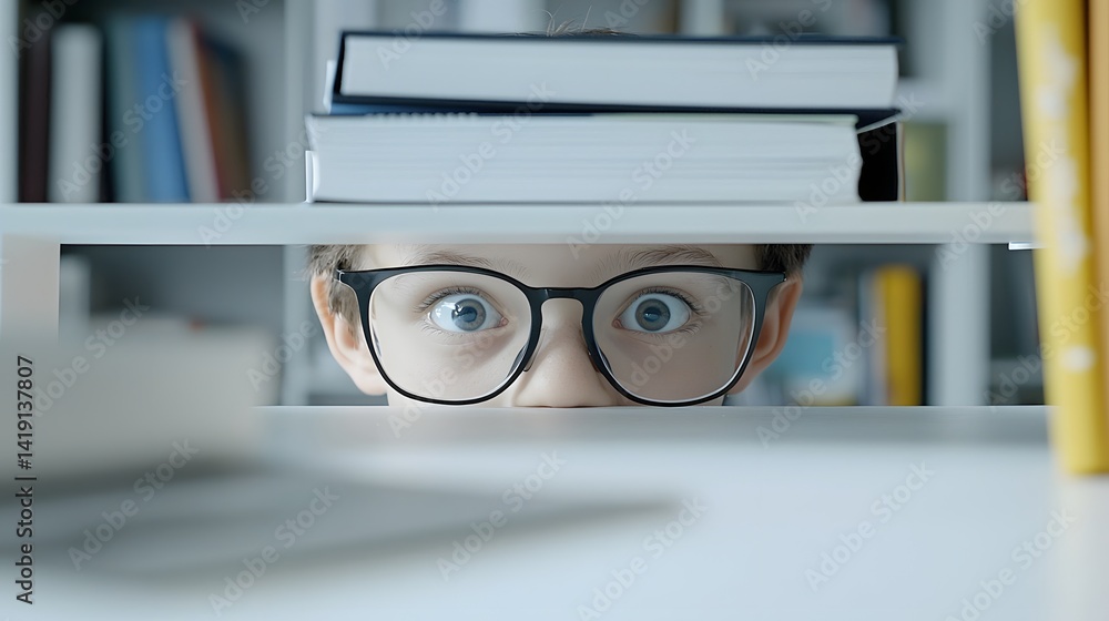 Poster a curious and inquisitive teenager closely examining an intriguing object with eyes wide open filled