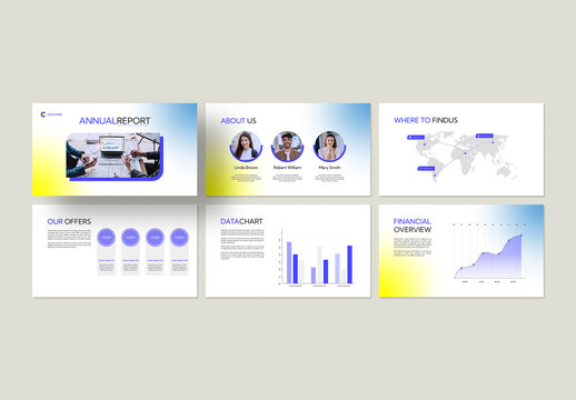 Annual Financial Report Presentation with Gradient Accent