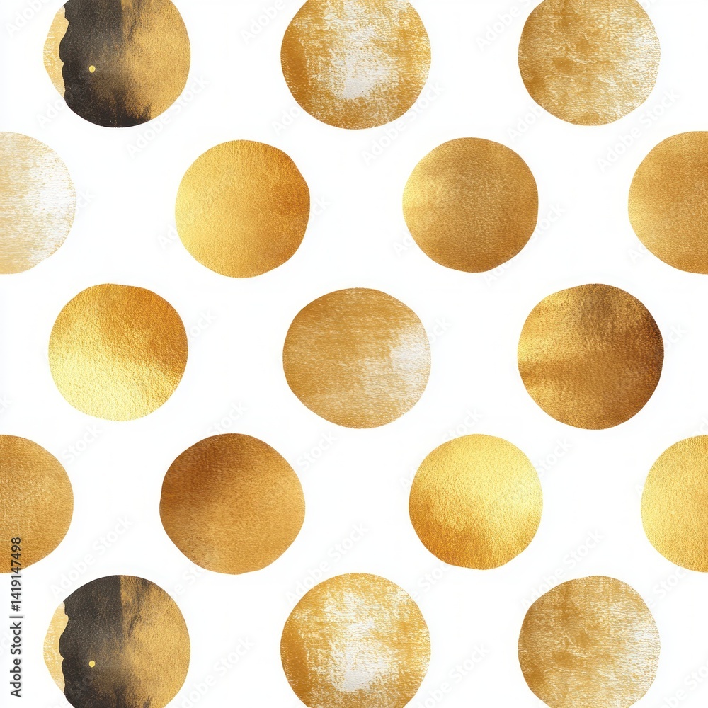 Poster golden dot abstract seamless pattern white background minimalist scandinavian design modern vector