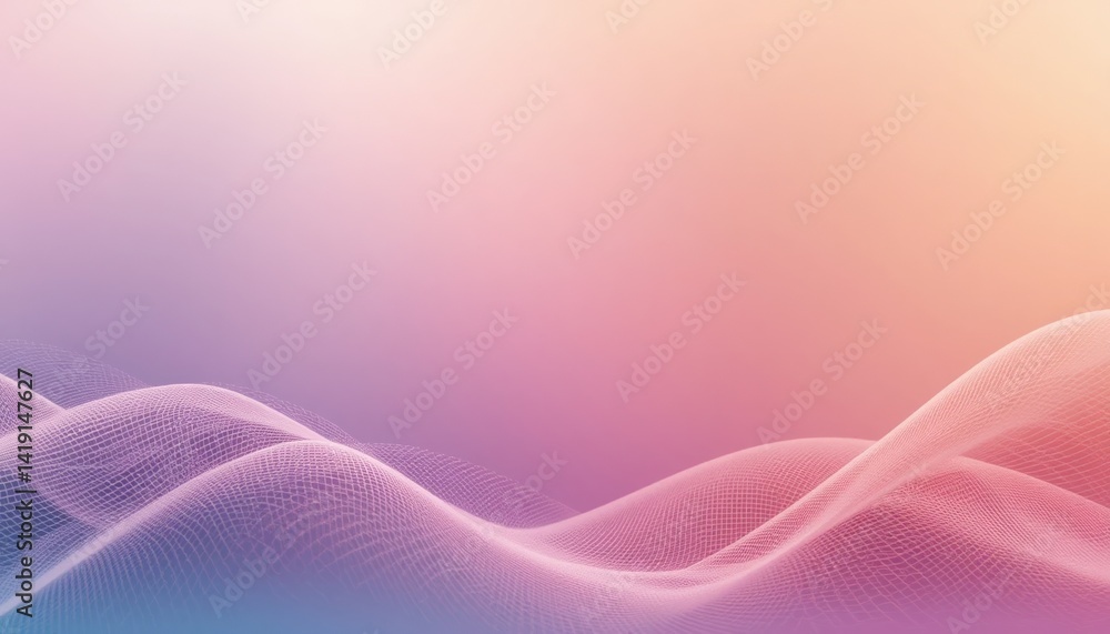 Poster dynamic abstract waves in gradient colors digital art creation contemporary design modern aesthetic 