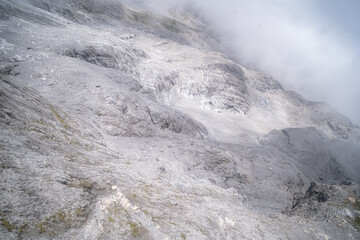 Close up of Jade Dragon Snow Mountain. Jade Dragon Snow Mountain is a mountain near Lijiang, in Yunnan province, southwestern China