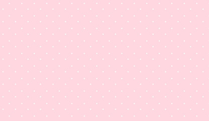 Seamless pink pattern with white polka dots creating a delicate and charming design