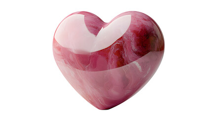 realistic pink heart shape, clean cutout, isolated on white background