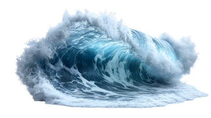 Ocean wave background element, isolated on white background