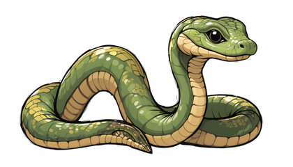 Fototapeta premium Cute cartoon snake illustration