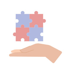 Hands holding science color