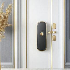 Elegant Modern Door Handle and Lock on Stylish Interior Door