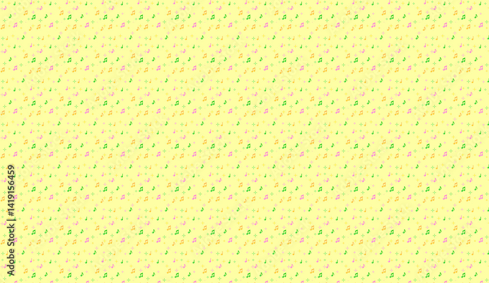 Poster seamless pattern of colorful music notes creating a vibrant and joyful design