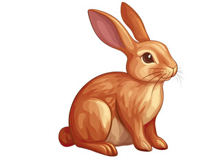 Obraz premium Adorable Orange Rabbit Illustration Digital Art A Cute Bunny Sitting Calmly