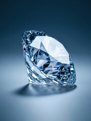 Brilliant Cut Diamond on Smooth Surface with Soft Lighting Effects