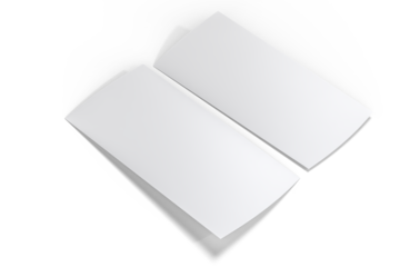 Realistic Dl Flyer Blank Mockup template isolated on background. Empty 3d landscape paper template for flyer, wedding invitation, postcard, gift card, note cards, voucher, greeting card, brochure