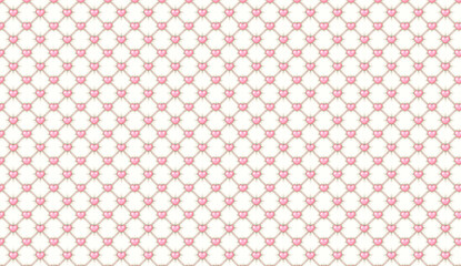 Pink hearts forming a diamond pattern over white background