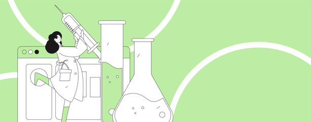 Medical characters fighting the epidemic flat vector concept operation hand drawn illustration
