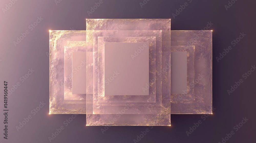 Fototapete an abstract digital art piece with geometric patterns in canary yellow on a navy black background, g