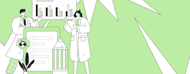 Medical characters fighting the epidemic flat vector concept operation hand drawn illustration
