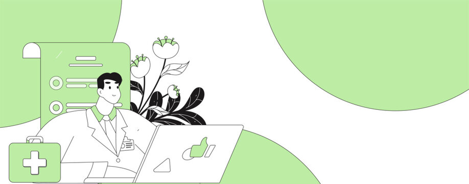 Medical characters fighting the epidemic flat vector concept operation hand drawn illustration
