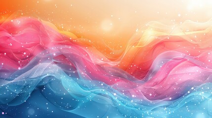 Abstract wave of gradient colors with shimmering light for a captivating design