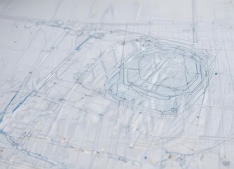 Faint blue blueprint overlay on white  Technical drawing aesthetic , blue, light blue