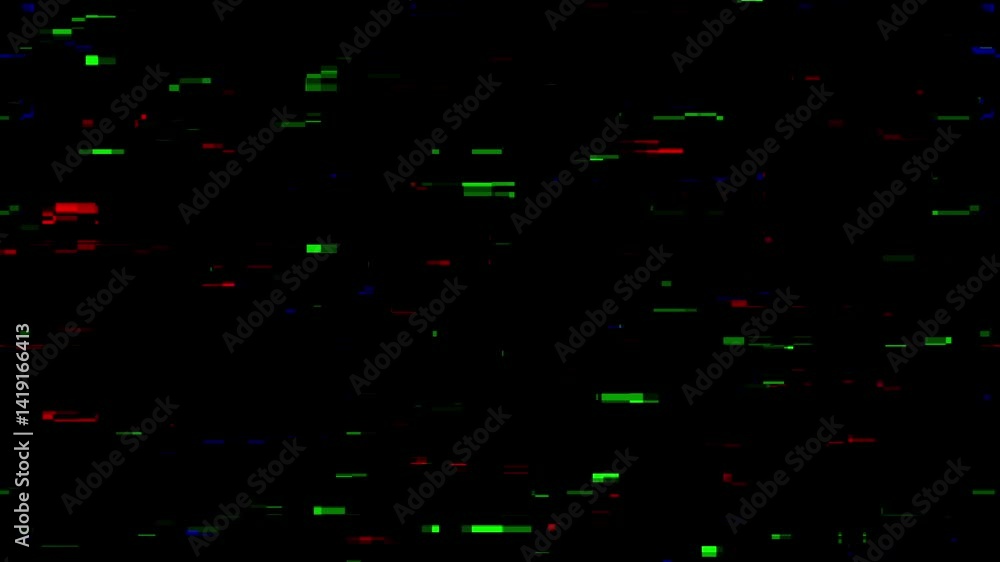 Poster minimalist tech glitch overlay with red and green elements