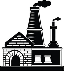 Traditional Brick Kiln in Black | Industrial Silhouette Vector for Print & Digital Crafts