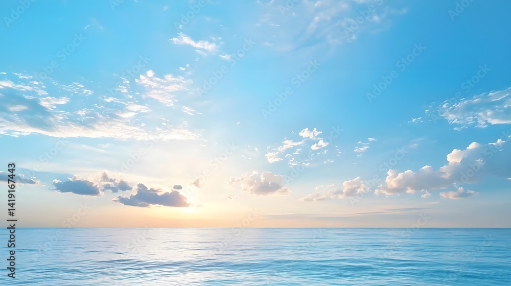 Poster breathtaking celestial landscape showing the sky splitting into two distinct colors at the horizon c