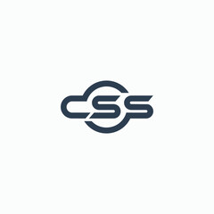 Flat Vector letter css cs Logo Design Template