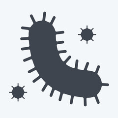 Icon Bacteria And Virus. related to Bioengineering symbol. glyph style