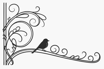 floral background with bird