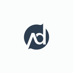 Flat Vector letter ad Logo Design Template