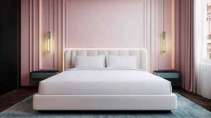 Modern Minimalist Bedroom with Elegant Design and Soft Colors