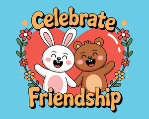 2d vector illustration card happy celebration day children day design printable with lettering and design element 
