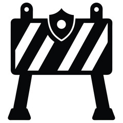 isolated police roadblock on white background 