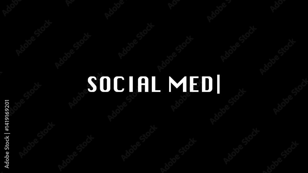 Poster powerful typewriter animation illustrating social media trends and expressions elegantly crafted in 