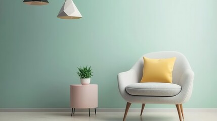 Cozy Modern Living Room with Chair and Decorative Lighting