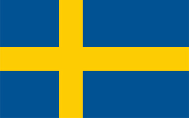 The flag of Sweden, with accurate proportions and colors. Vector image.