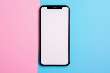 Minimalist Smartphone on Colorful Background with Negative Space