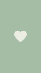 Sage green heart icon. Sage green heart wallpaper for mobile. Vector illustration