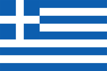 The flag of Greece, with accurate proportions and colors. Vector image.