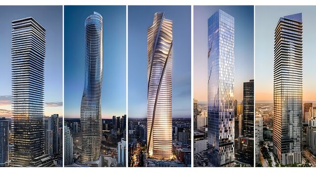 Unique and Innovative Architectural Skyscrapers Reaching for the Sky   Futuristic Minimalist and Geometric High Rise Buildings Dominating the Urban Cityscape