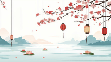 Lunar New Year Serene Waterscape