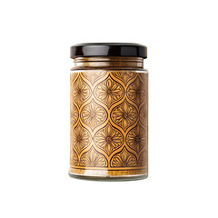  Garam masala jar with spice cloud Isolated on transparent background