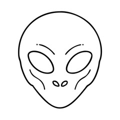 alien face icon, alien face line art - simple line art of alien face, perfect for alien face logos and icons