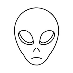 alien face icon, alien face line art - simple line art of alien face, perfect for alien face logos and icons