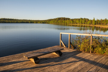 Naklejka premium Teirumnieku swamp nature trail , Latvia.