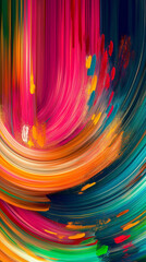 Abstract Flowing Colorful Brushstrokes