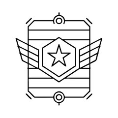 army emblem icon, army emblem line art - simple line art of army emblem, perfect for army emblem logos and icons