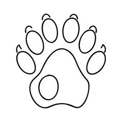 animal footprint icon, animal footprint line art - simple line art of animal footprint, perfect for animal footprint logos and icons