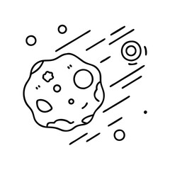 asteroid icon, asteroid line art - simple line art of asteroid, perfect for asteroid logos and icons