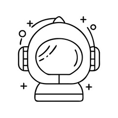 astronaut helmet icon, astronaut helmet line art - simple line art of astronaut helmet, perfect for astronaut helmet logos and icons