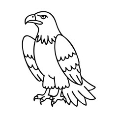 Obraz premium bald eagle icon, bald eagle line art - simple line art of bald eagle, perfect for bald eagle logos and icons